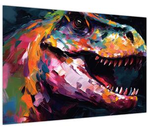 Kép - Dinoszaurusz, festészet (90x60 cm)