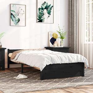 VidaXL fekete tömör fa ágykeret 90x200 cm