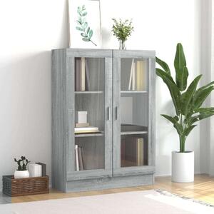 VidaXL szürke sonoma színű szerelt fa vitrinszekrény 82,5x30,5x115 cm