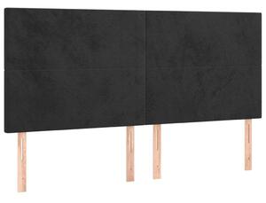 VIDAXL - Fekete Bársony Fejtámla - 4 db - 100x5x78/88 cm
