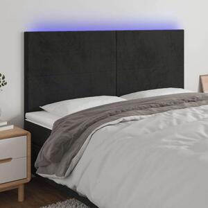 VidaXL fekete bársony LED-es fejtámla 180x5x118/128 cm