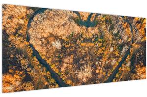 Kép - Szív alakú folyó (120x50 cm)