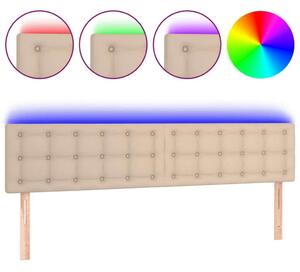 VidaXL cappuccino színű műbőr LED-es fejtámla 180 x 5 x 78/88 cm