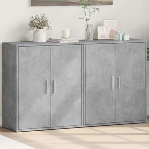 VidaXL Beton Szürke Tálalószekrény Szett - 2 db - 60x31x70 cm