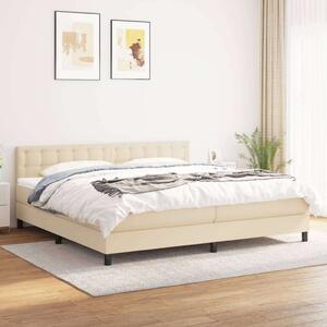 VidaXL krémszínű szövet rugós ágy matraccal 200 x 200 cm
