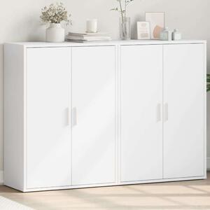 VidaXL Fehér Fa Tálalószekrény - 2 db - 60x31x84 cm
