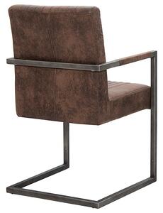 Szánkótalpas kéztámlás szék Boss vintage barna