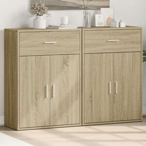 VidaXL Sonoma Tölgy Fa Tálalószekrény - 2 db - 60x30x84 cm