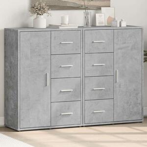 VidaXL Tálalószekrény Szett - Betonszürke - 2 db - 60x31x84 cm