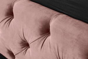 Stílusos franciaágy Laney 160x200 cm vén rózsaszín bársony