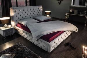 Stílusos francia ágy Laney 180x200 cm szürke bársony