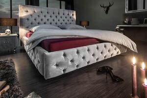 Stílusos francia ágy Laney 160x200 cm szürke bársony