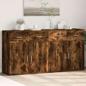 VidaXL Tölgyfa Tálalószekrény Szett - 2 db - 79x38x80 cm