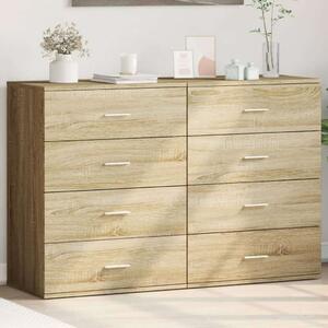 VidaXL 2 db sonoma tölgy színű szerelt fa tálalóasztal 60 x 39 x 80 cm