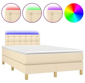VidaXL Krémszínű Ágy LED-del - 120x200 cm