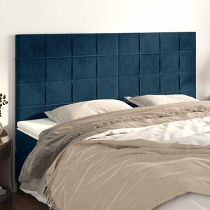 VidaXL Bársony Fejtámla - Sötétkék - 4 db - 100x5x78/88cm
