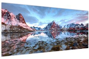Kép - Napfelkelte Reine felett (120x50 cm)