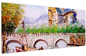 Kép - Olajfestmény a városról (120x50 cm)