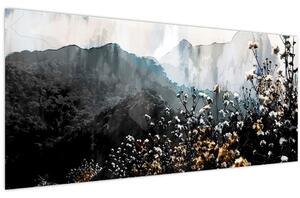 Kép - Vadvirágok illusztrációja (120x50 cm)