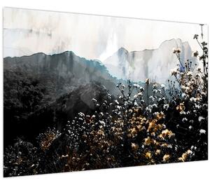Kép - Vadvirágok illusztrációja (90x60 cm)