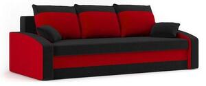 Nagy méretű HEWLET kanapéágy. Fekete /piros