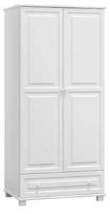 AMI bútorok Fehér tömör fenyő szekrény 2Dc1 80 széles akasztós