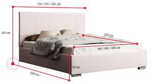 NASTY 4 kárpitozott ágy, malmo 61, 140x200 cm