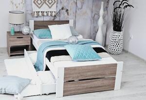HERMA ágy + matrac + ágyrács AJÁNDÉK, 120x200, sonoma/fehér