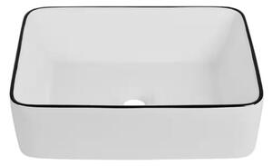 Welland UC-12 pultra építhető mosdókagyló - 48 x 37 cm - fehér / fekete