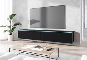 MENDES D 4 TV asztal, 180x30x33, fekete/tölgy wotan, LED nélkül