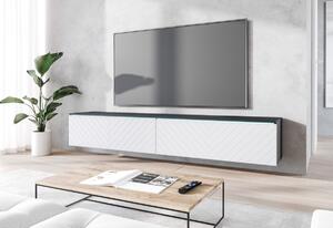 MENDES D 4 TV asztal, 180x30x33, fehér/jodelka, LED nélkül