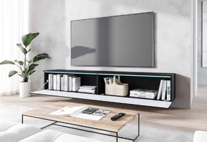 MENDES D 4 TV asztal, 180x30x33, fekete/tölgy wotan, LED nélkül