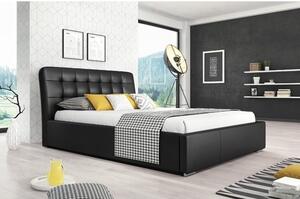MALAGA kárpitozott ágy (fekete) 160x200 cm