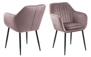 Stílusos szék Nashira - világos rózsaszín fémezett