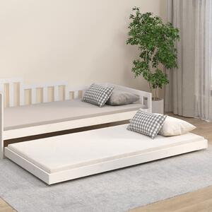 Fehér tömör fenyő ágykeret matrac nélkül 80 x 200 cm