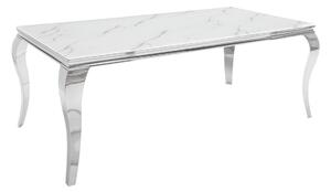 Stílusos étkezőasztal Rococo 200 cm ezüst márvány