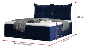 OSMA kárpitozott ágy, 140x200, opera deepgreen