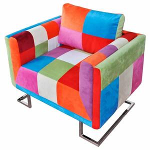 Modern Foltvarrott Fotel - Króm Lábak - 85x63x74 cm