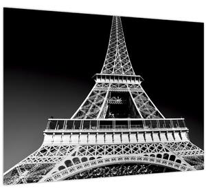 Kép - Eiffel-torony, fekete-fehér (70x50 cm)