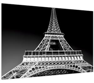 Kép - Eiffel-torony, fekete-fehér (90x60 cm)
