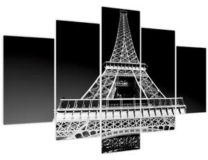 Kép - Eiffel-torony, fekete-fehér (150x105 cm)
