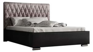 REBECA kárpitozott ágy + ágyrács + matrac, Siena02 kristállyal/Dolaro08, 180x200