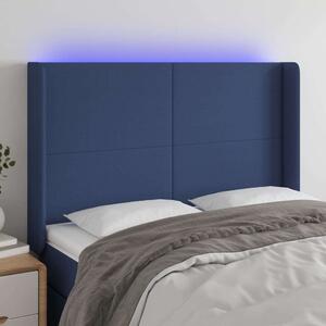 VidaXL kék szövet LED-es fejtámla 147x16x118/128 cm