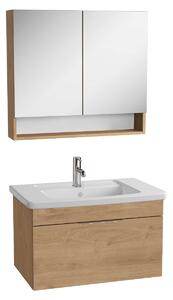 Fürdőszoba szekrény mosdóval VitrA Mia 80x49x45 cm arany tölgy szőnyeg 10149