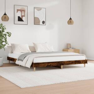 Füstös tölgy színű szerelt fa ágykeret matrac nélkül 150x200 cm