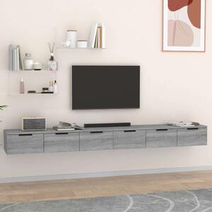 VidaXL 2 db szürke sonoma színű szerelt fa faliszekrény 102x30x20 cm