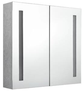 VidaXL betonszürke LED-es tükrös fürdőszobaszekrény 62 x 14 x 60 cm