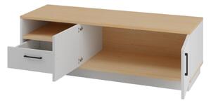 SANTIGO 2 TV asztal, 140x45x50, fehér/tölgy