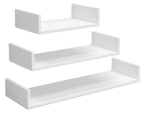 COLLI fehér fali polc - 3 darab