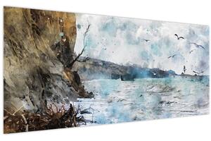 Kép - Zátony, akvarell (120x50 cm)